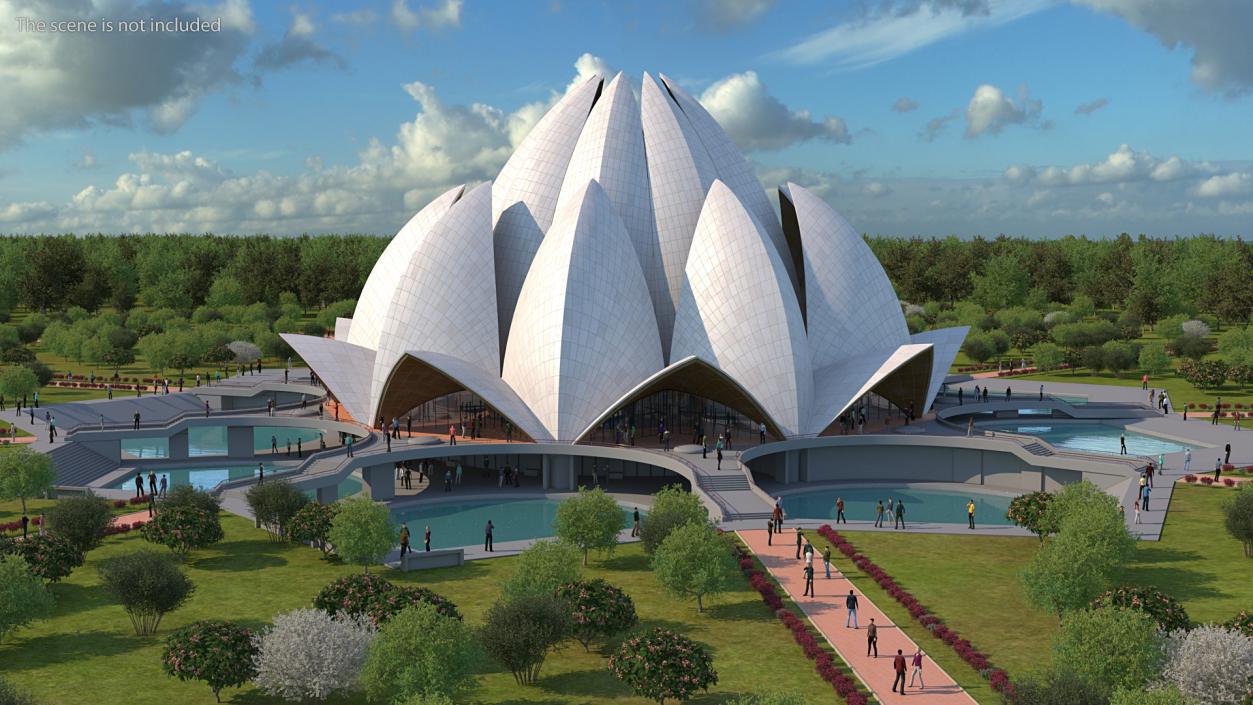 3D Lotus Temple Building