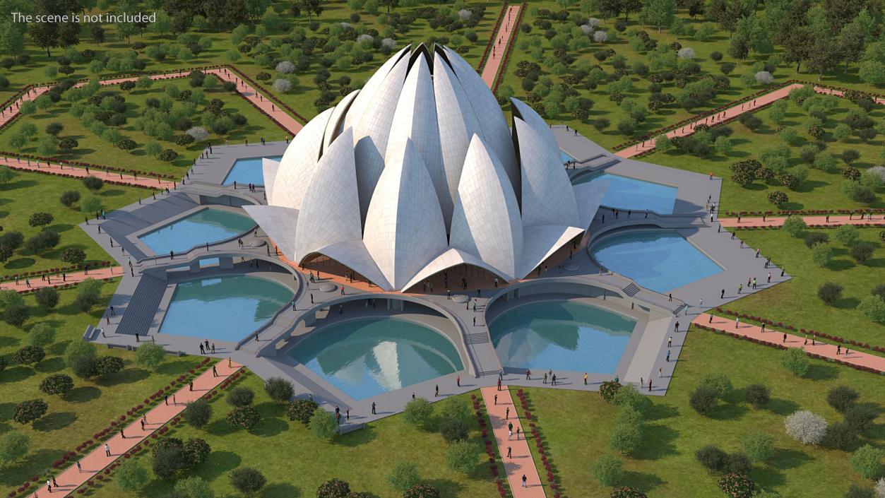 3D Lotus Temple Building