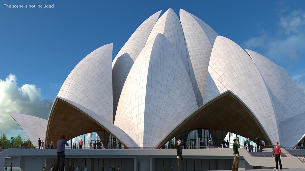 3D Lotus Temple Building