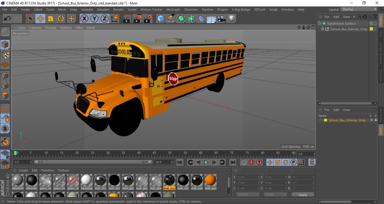 School Bus Exterior Only 3D model