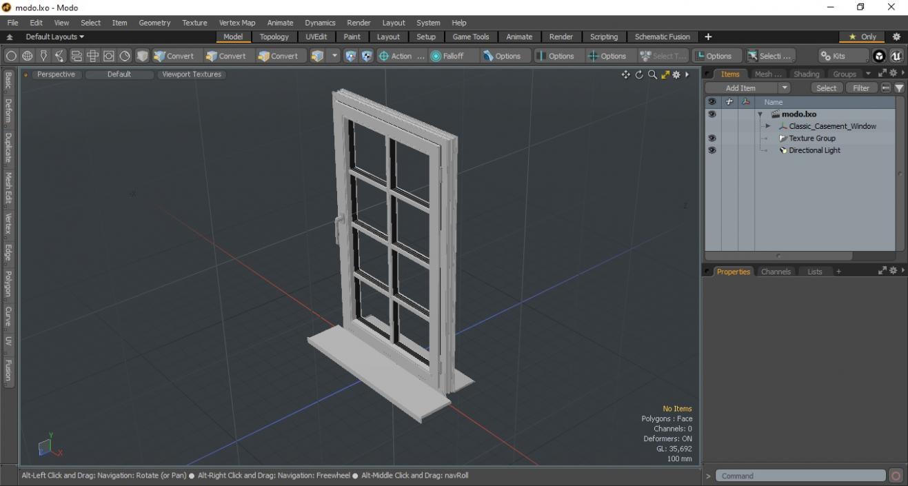 3D Classic Casement Window model