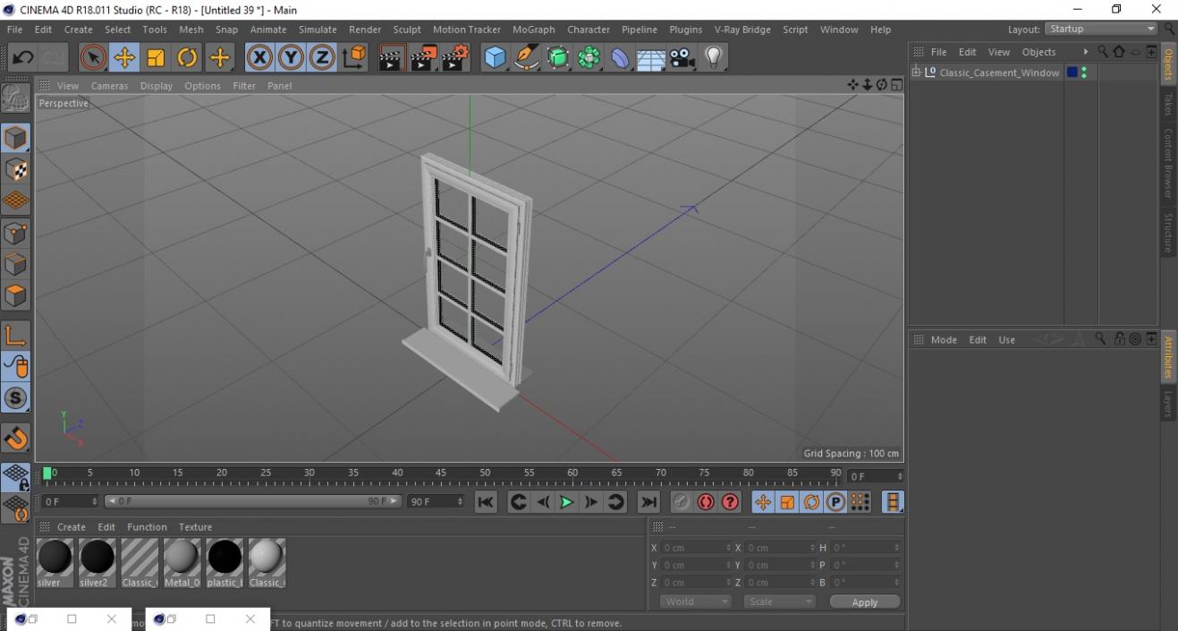 3D Classic Casement Window model