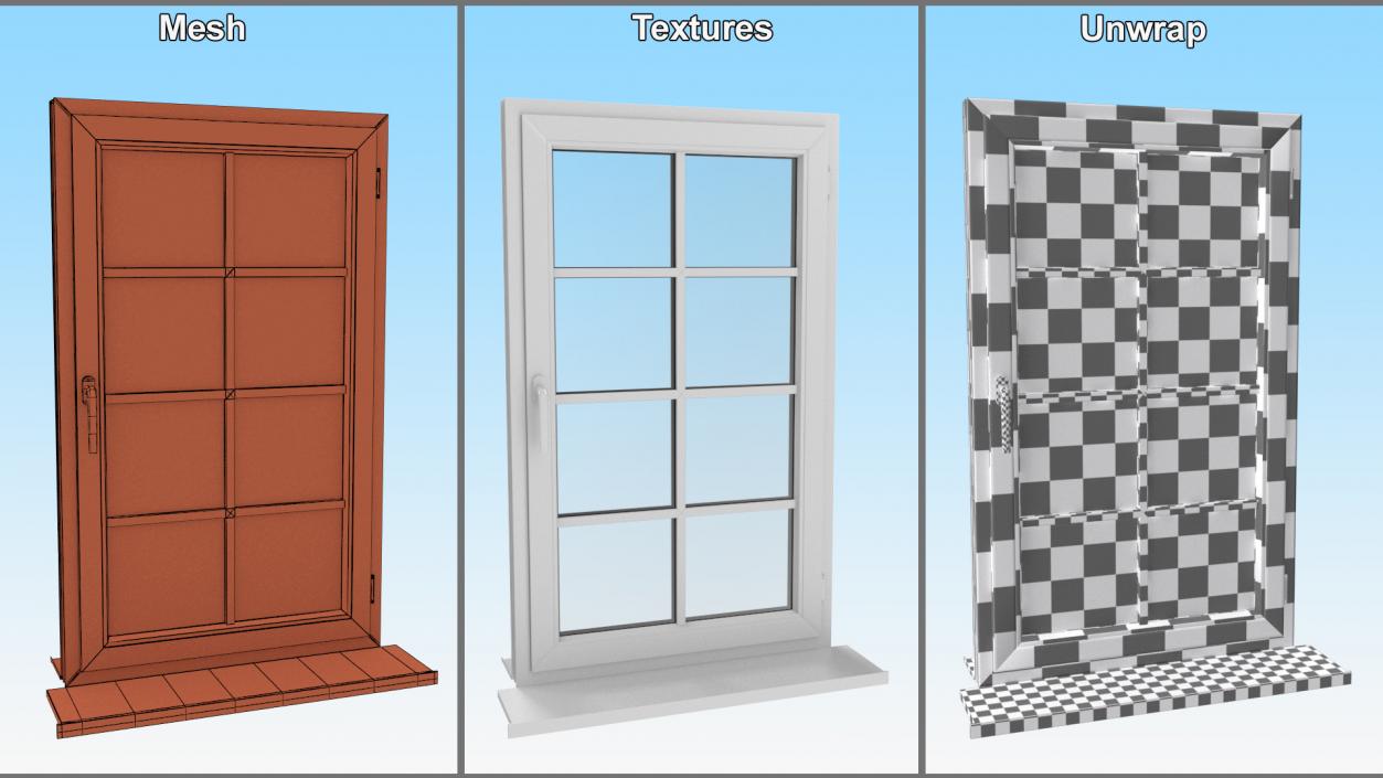 3D Classic Casement Window model