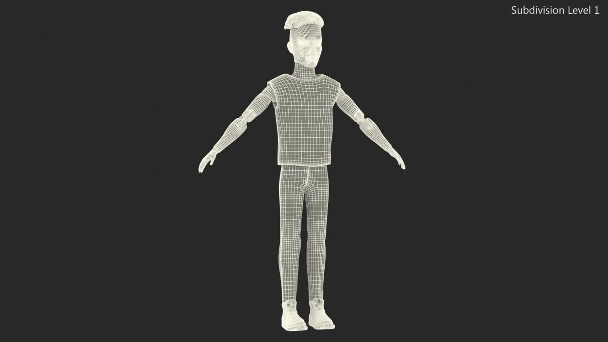 3D model Barbie Ken GTD90 Dressed T-pose Fur