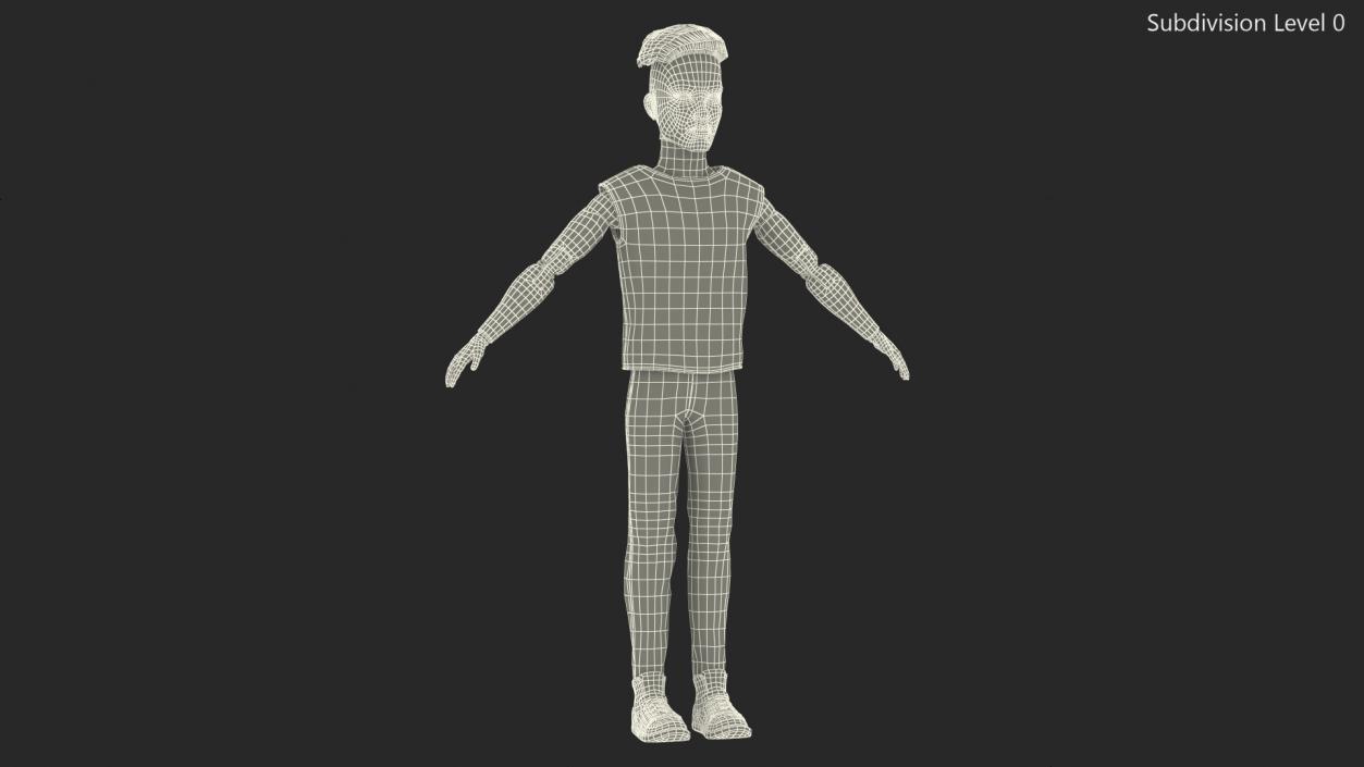 3D model Barbie Ken GTD90 Dressed T-pose Fur