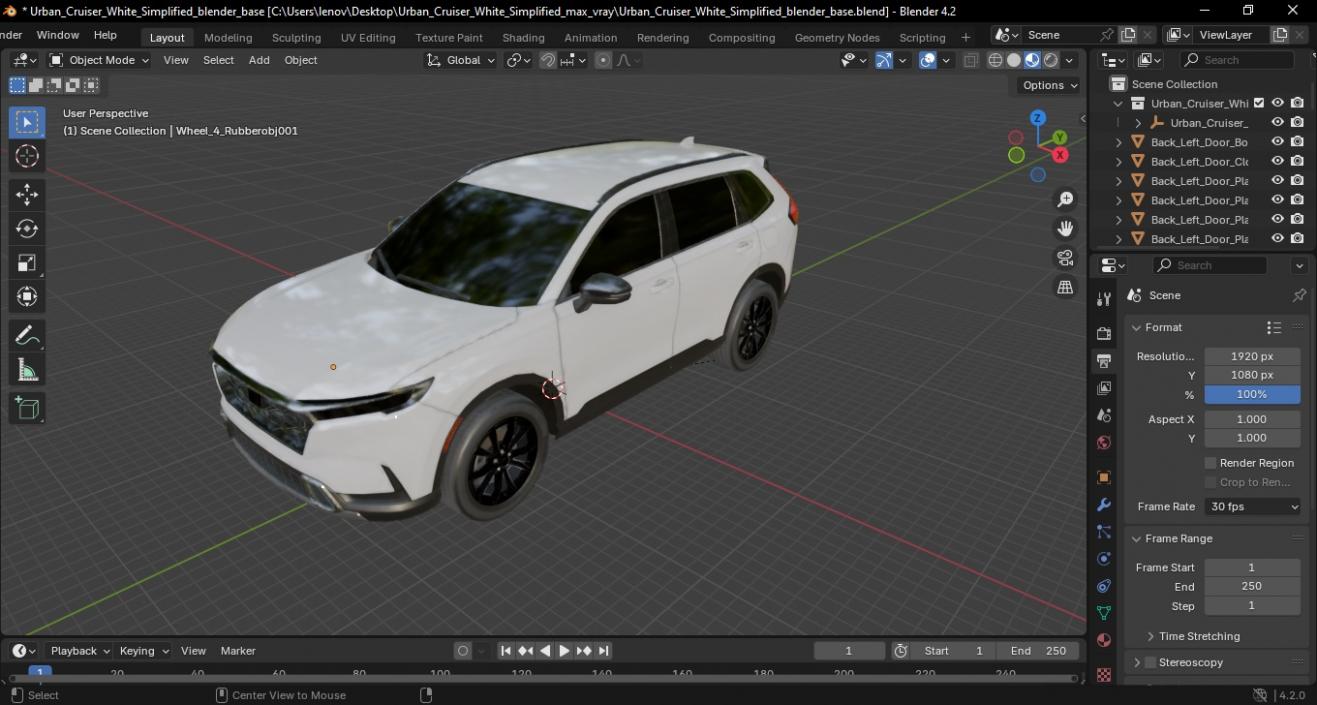 3D model City SUV White Simplified