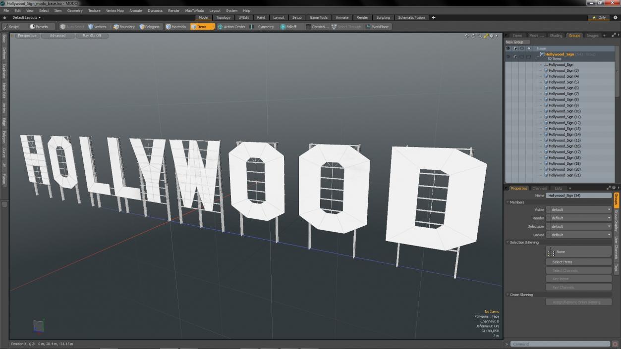 Hollywood sign 3D model