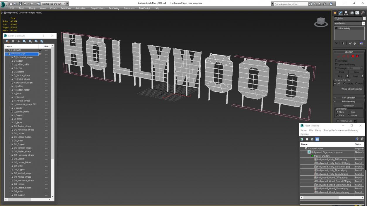 Hollywood sign 3D model