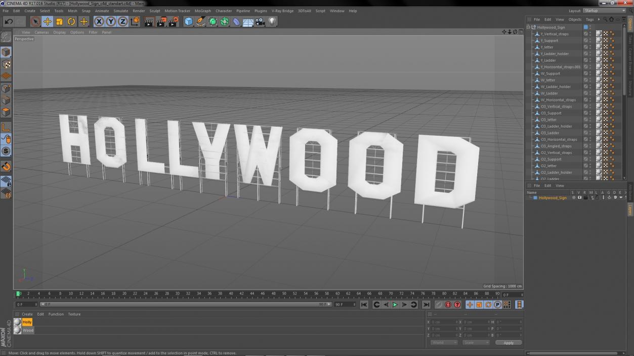 Hollywood sign 3D model