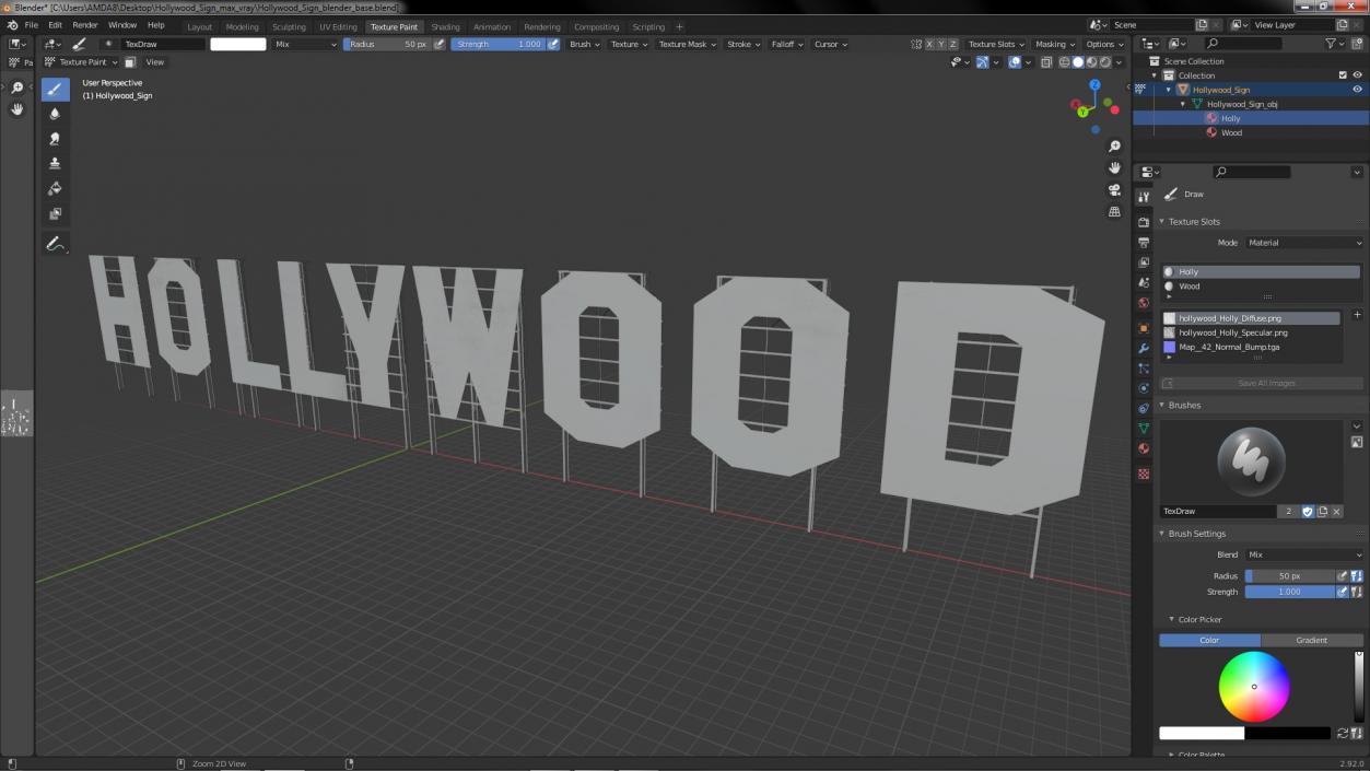 Hollywood sign 3D model