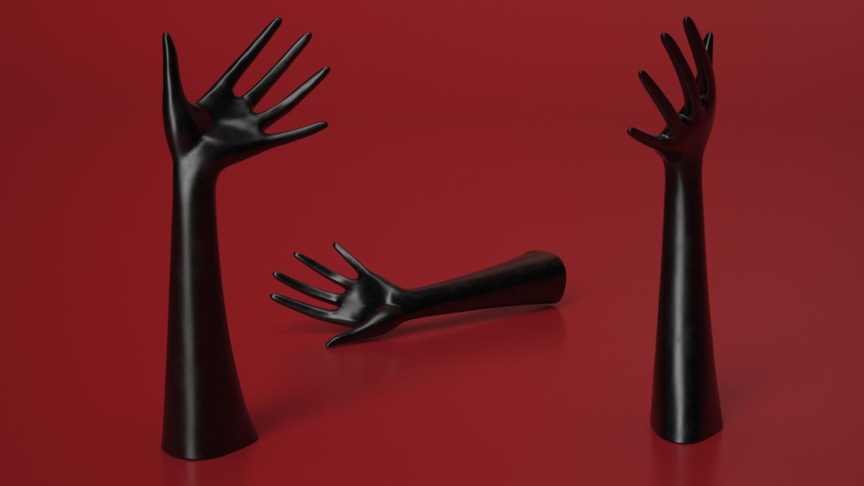 Hand Jewelry Stand Black 3D model