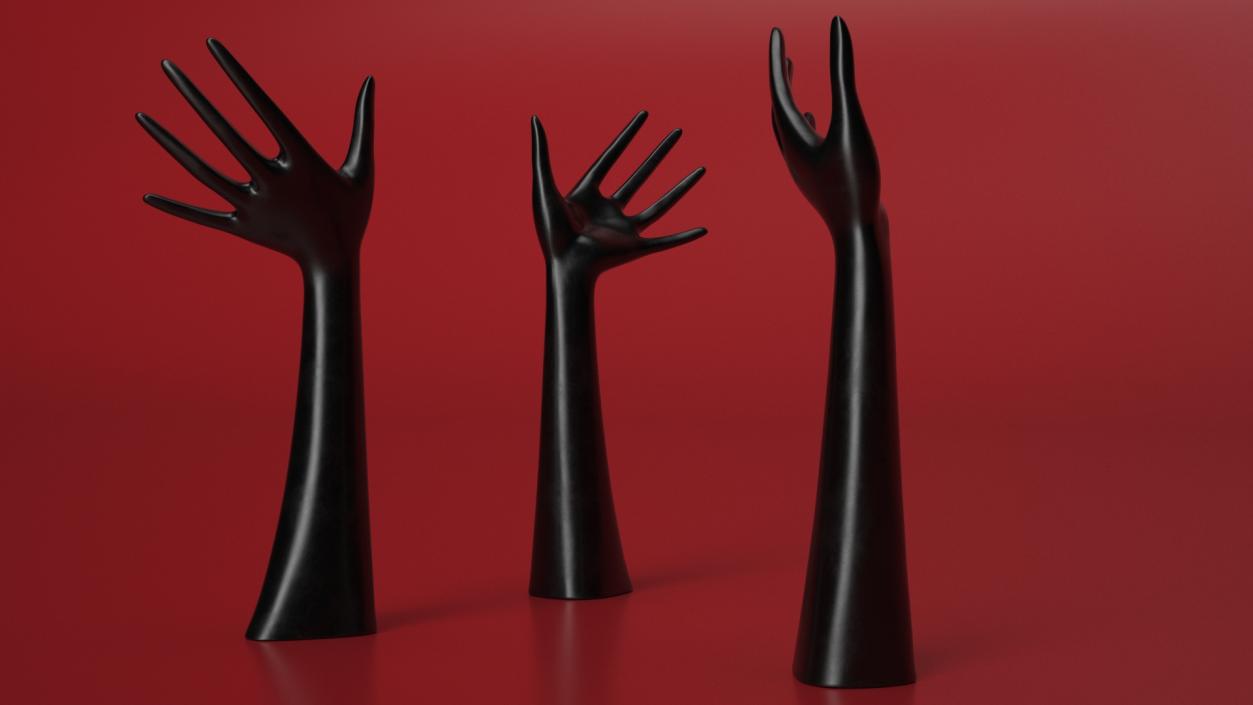 Hand Jewelry Stand Black 3D model