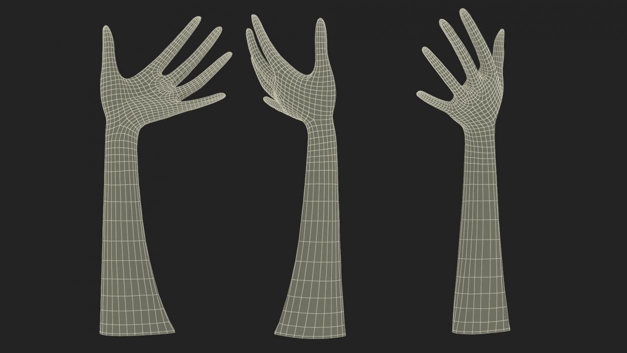 Hand Jewelry Stand Black 3D model