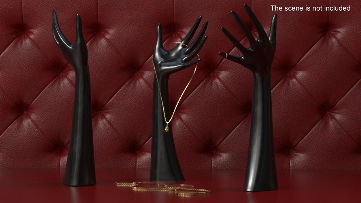 Hand Jewelry Stand Black 3D model