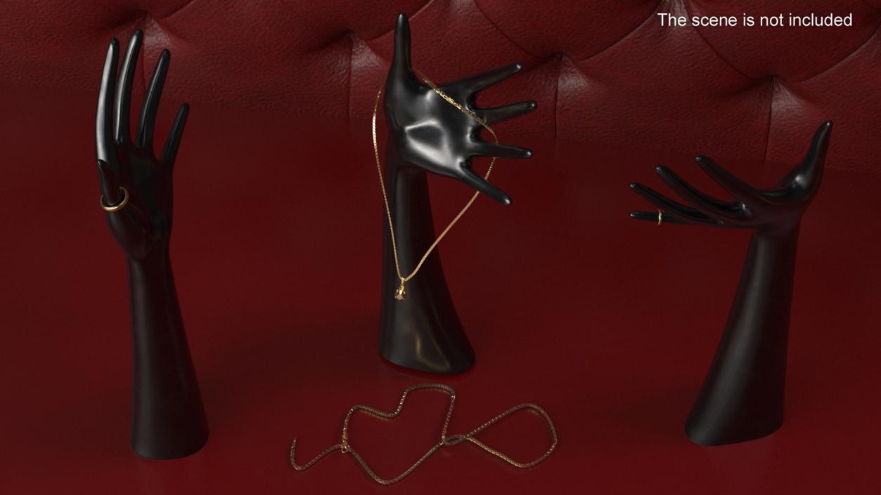 Hand Jewelry Stand Black 3D model