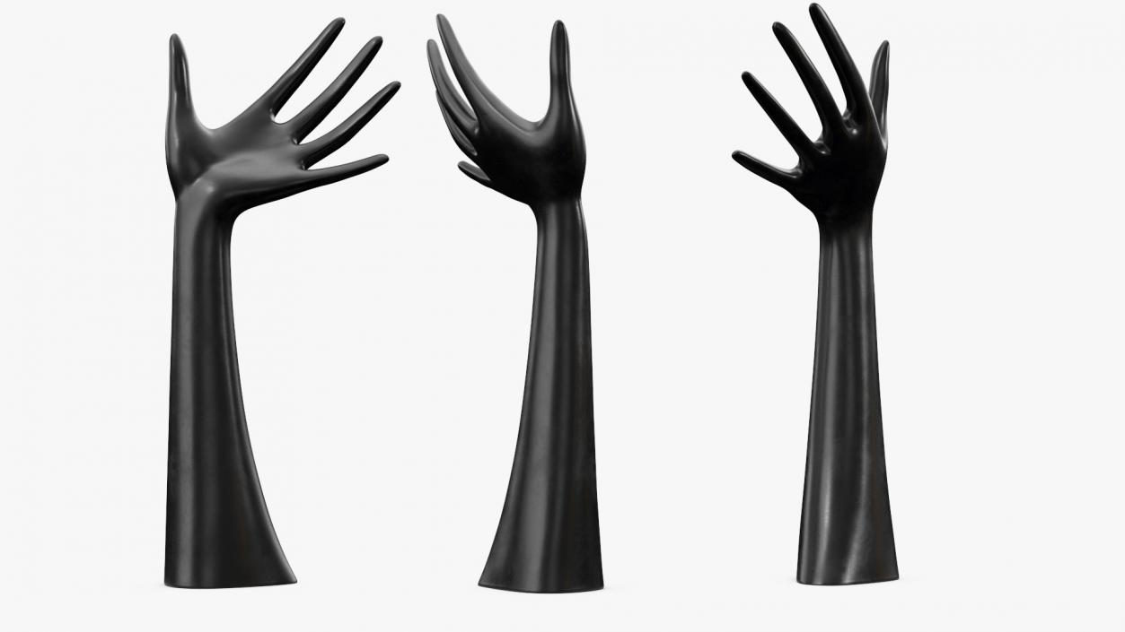 Hand Jewelry Stand Black 3D model