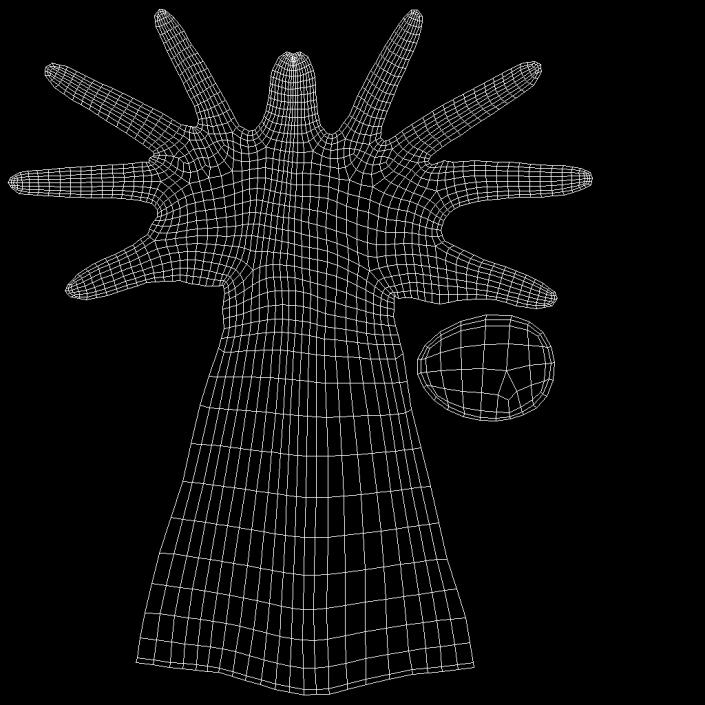 Hand Jewelry Stand Black 3D model