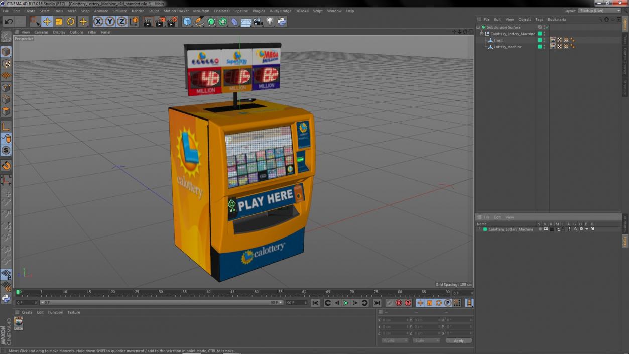 3D model Calottery Lottery Machine