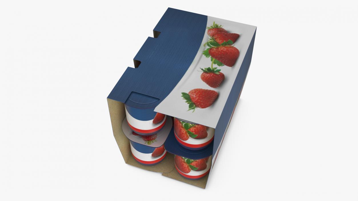 3D Strawberry Yogurt 12 Paper Pack