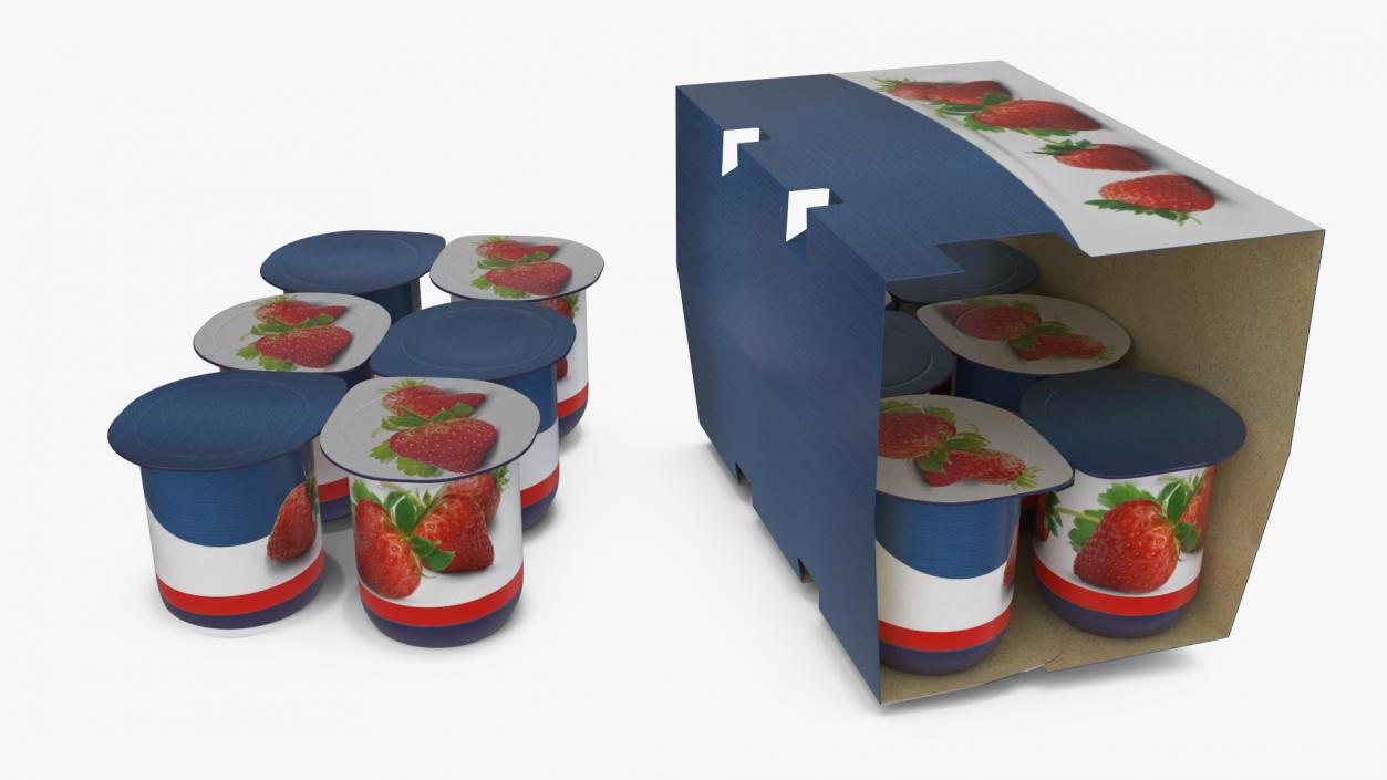 3D Strawberry Yogurt 12 Paper Pack