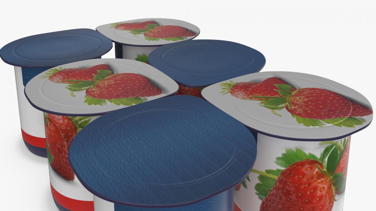 3D Strawberry Yogurt 12 Paper Pack