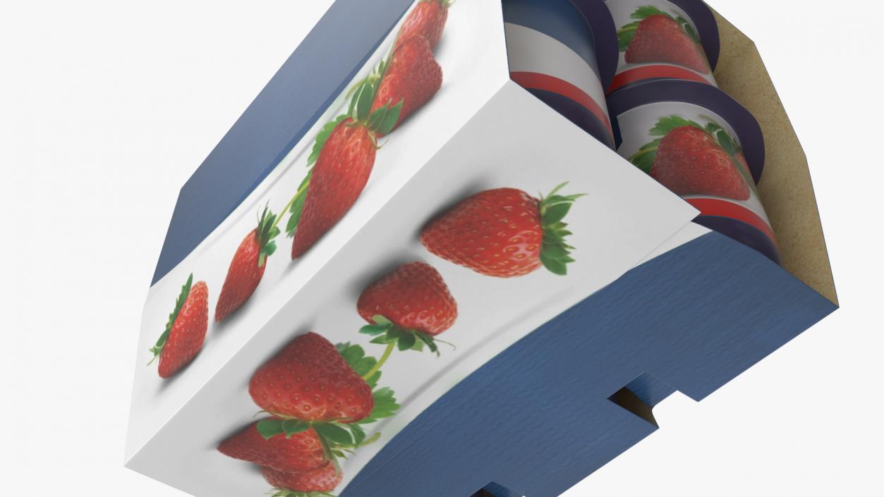 3D Strawberry Yogurt 12 Paper Pack