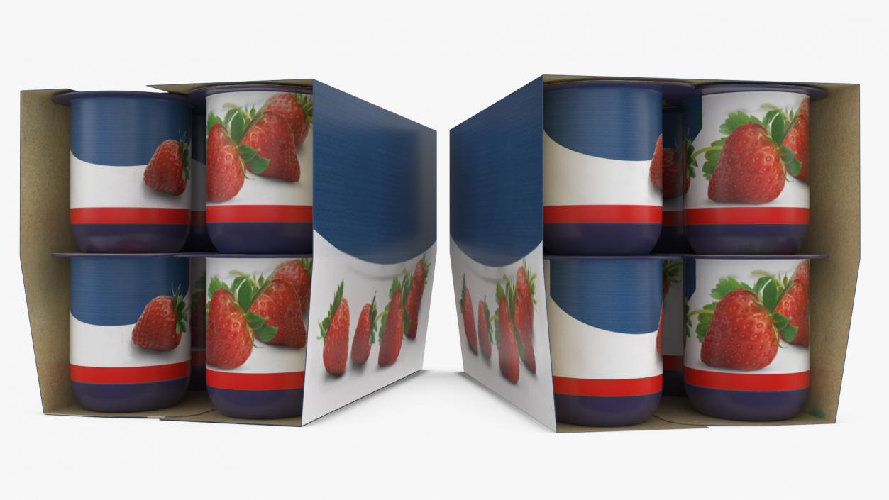 3D Strawberry Yogurt 12 Paper Pack