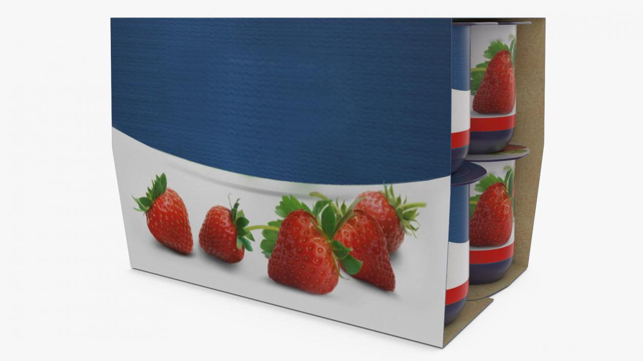 3D Strawberry Yogurt 12 Paper Pack