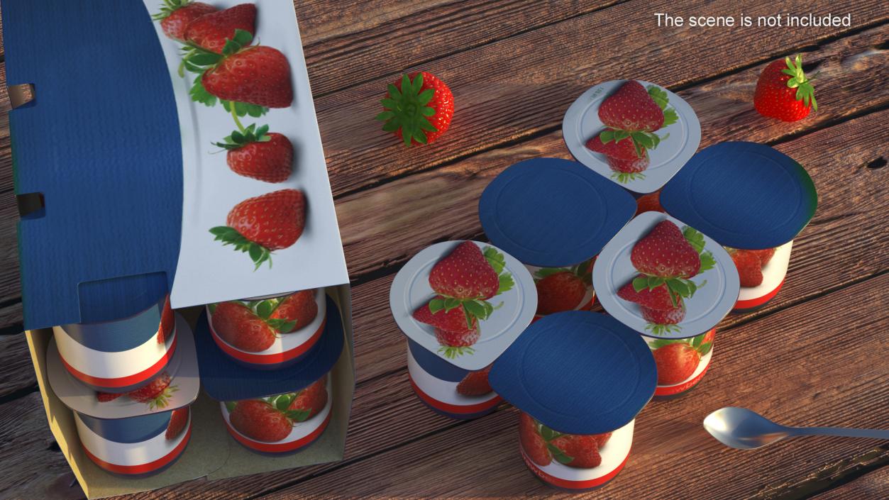 3D Strawberry Yogurt 12 Paper Pack