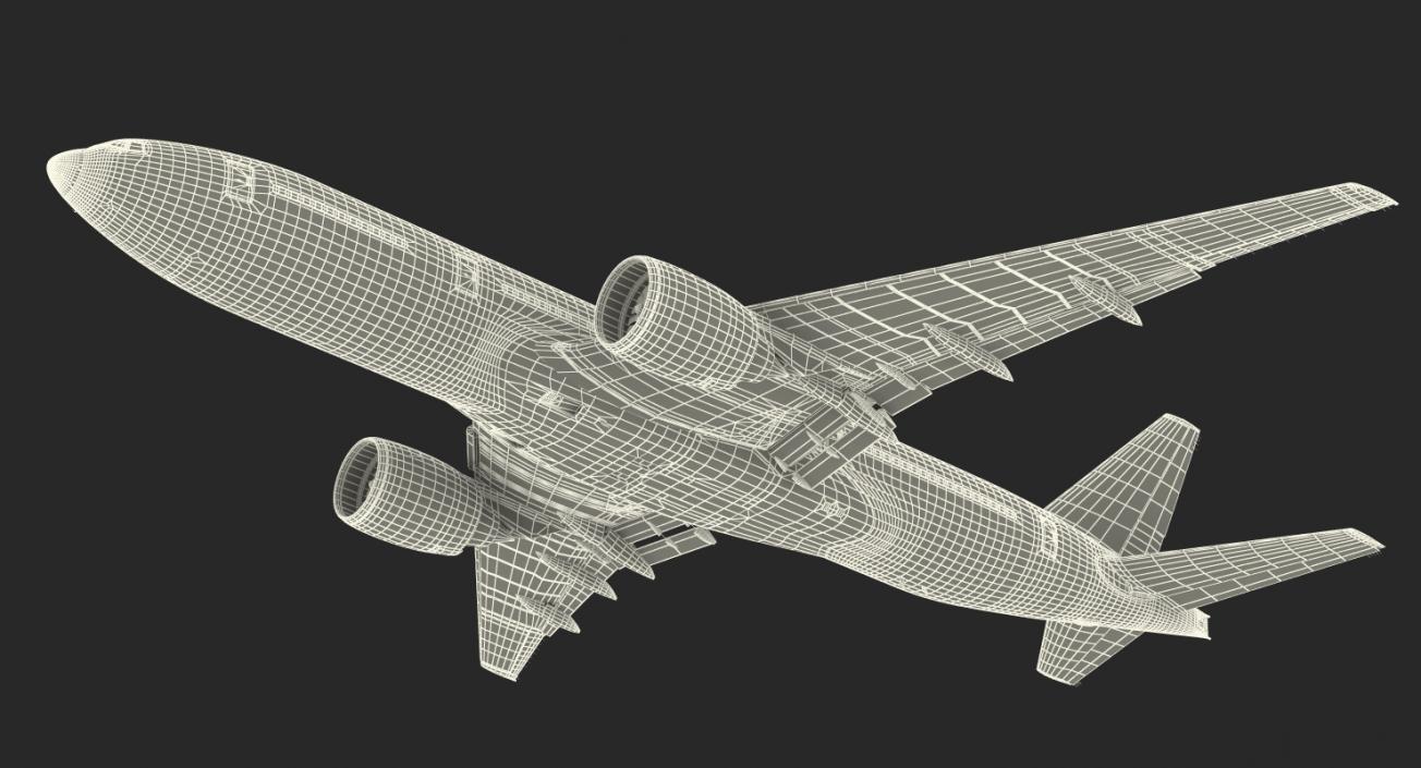 Boeing 777 200ER British Airways Rigged 3D model