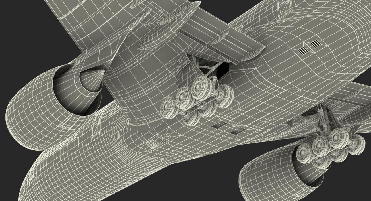 Boeing 777 200ER British Airways Rigged 3D model