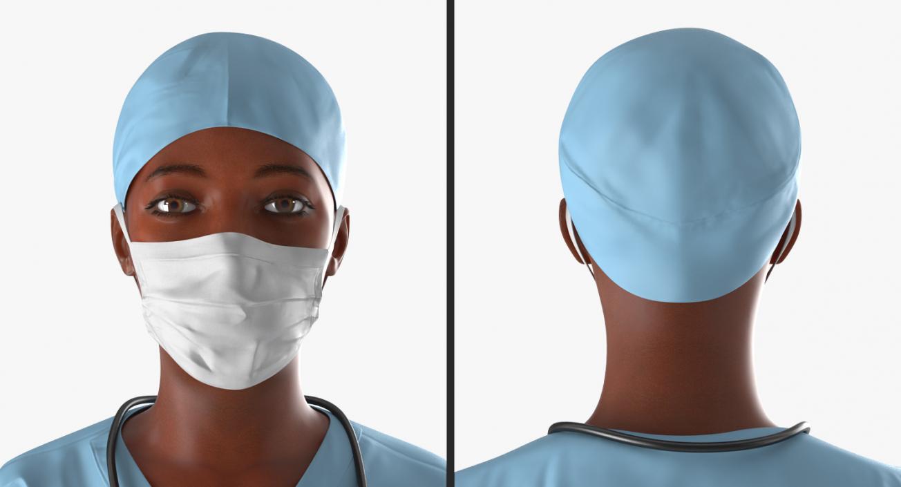 3D African American Female Surgeon