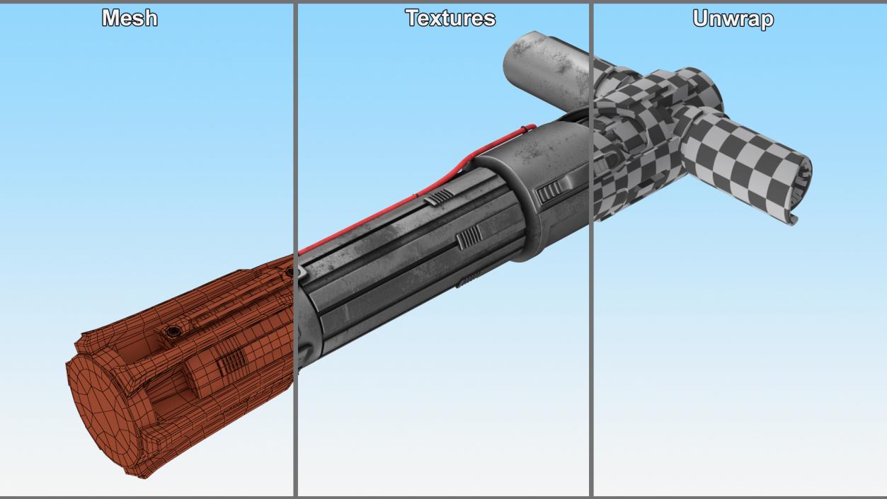 Kylo Rens Lightsaber Off 3D model