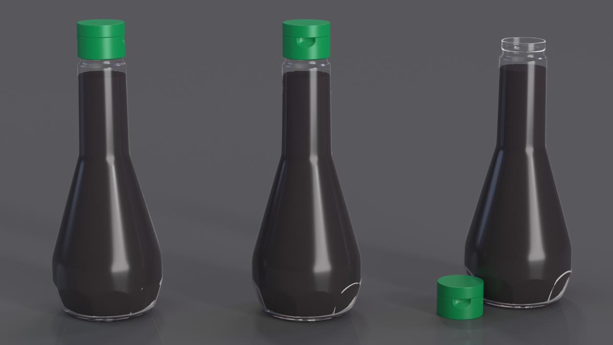 3D Soy Sauce Bottle with Green Cap