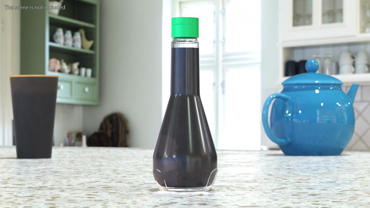 3D Soy Sauce Bottle with Green Cap