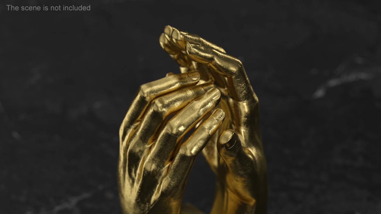 3D model Hands Sculpture Gold