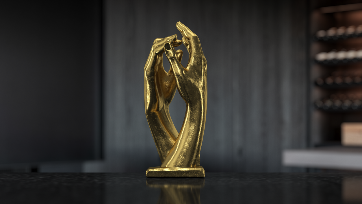 3D model Hands Sculpture Gold