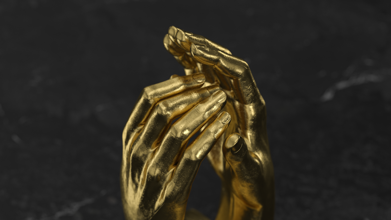 3D model Hands Sculpture Gold