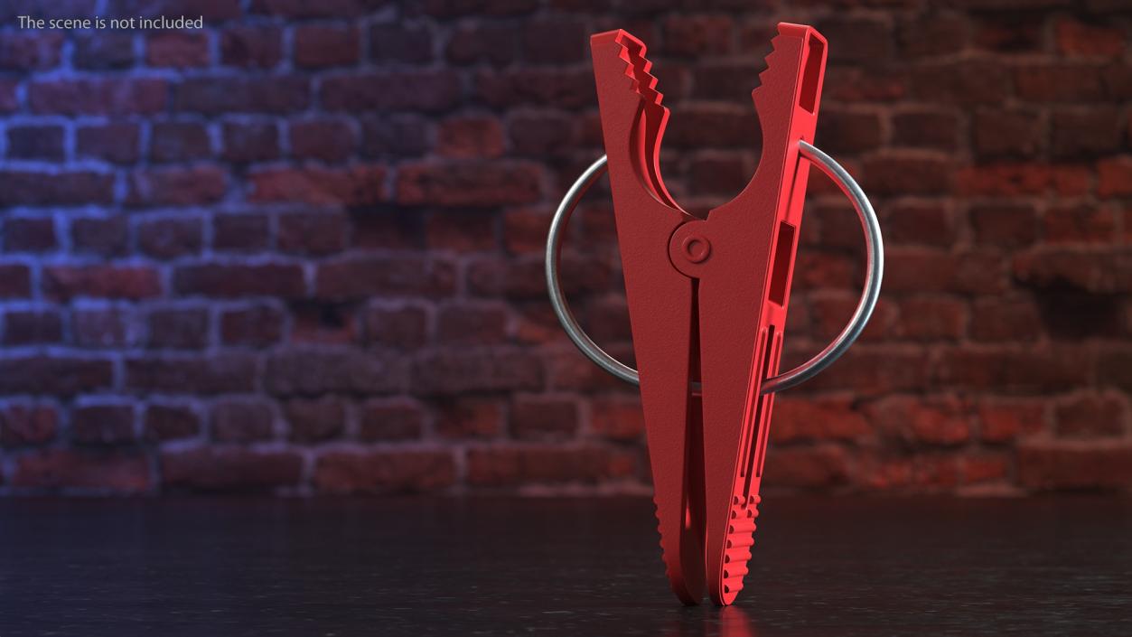 3D model Plastic Clothespin Red Pressed