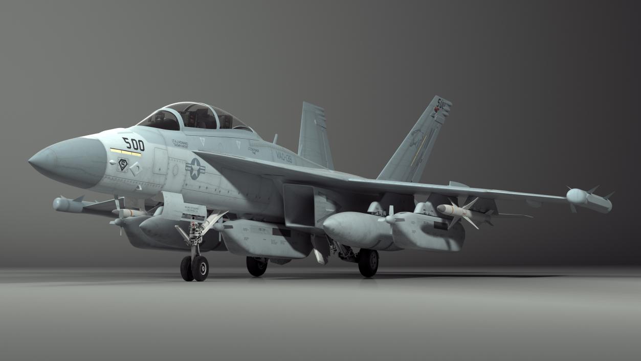 3D Electronic Warfare Aircraft Boeing EA 18G Rigged model