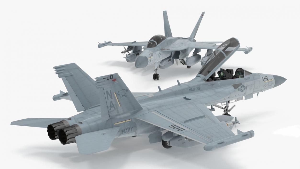 3D Electronic Warfare Aircraft Boeing EA 18G Rigged model