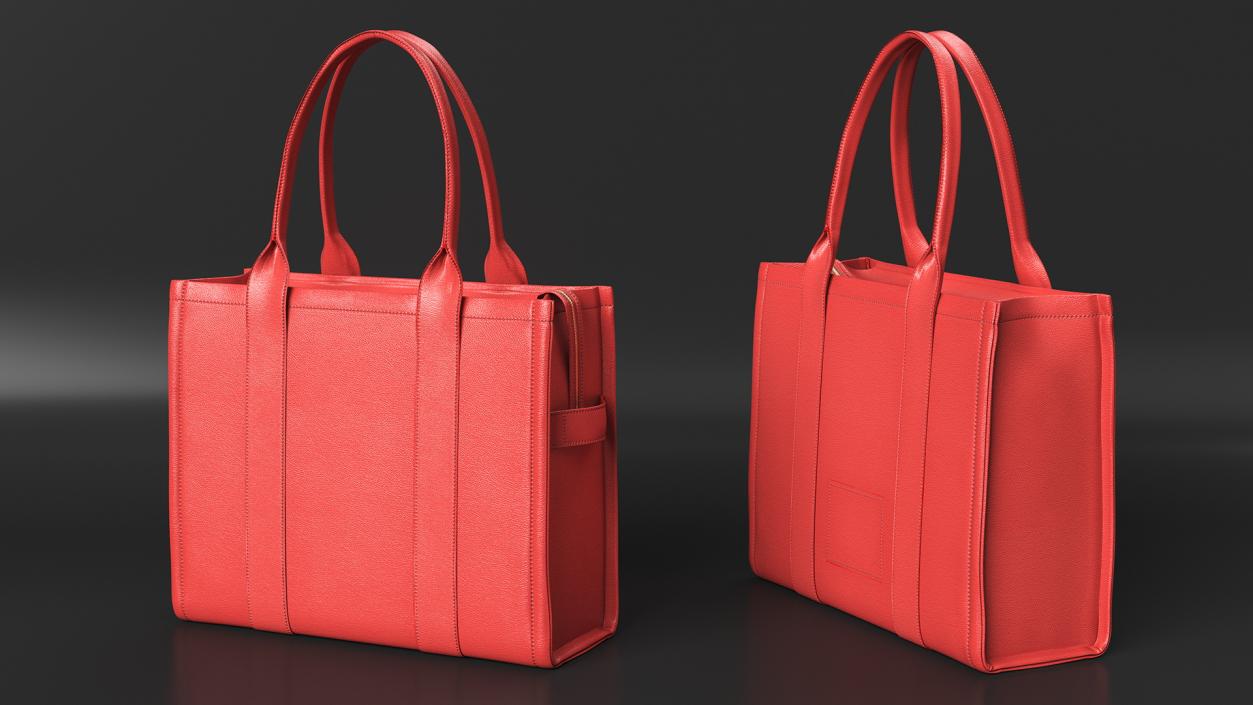 Designer Leather Bag Red 3D model