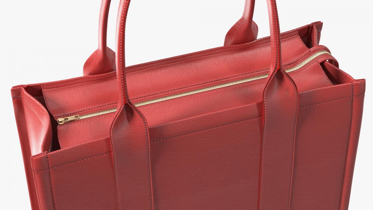 Designer Leather Bag Red 3D model