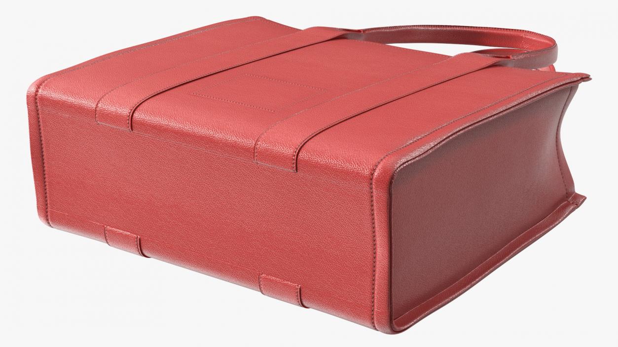 Designer Leather Bag Red 3D model