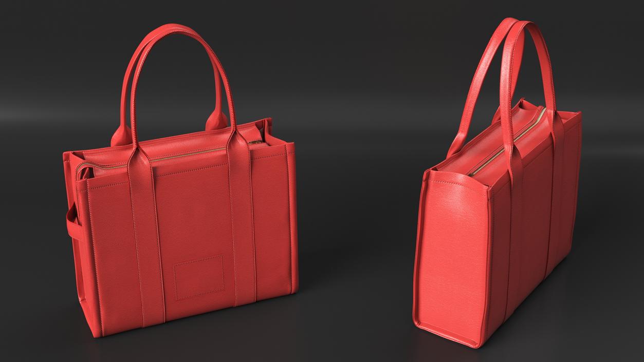 Designer Leather Bag Red 3D model