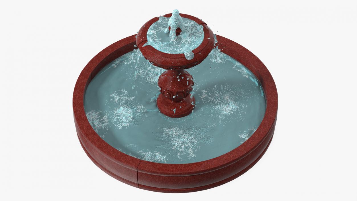 3D model Classic Garden Fountain Red for 3D Print