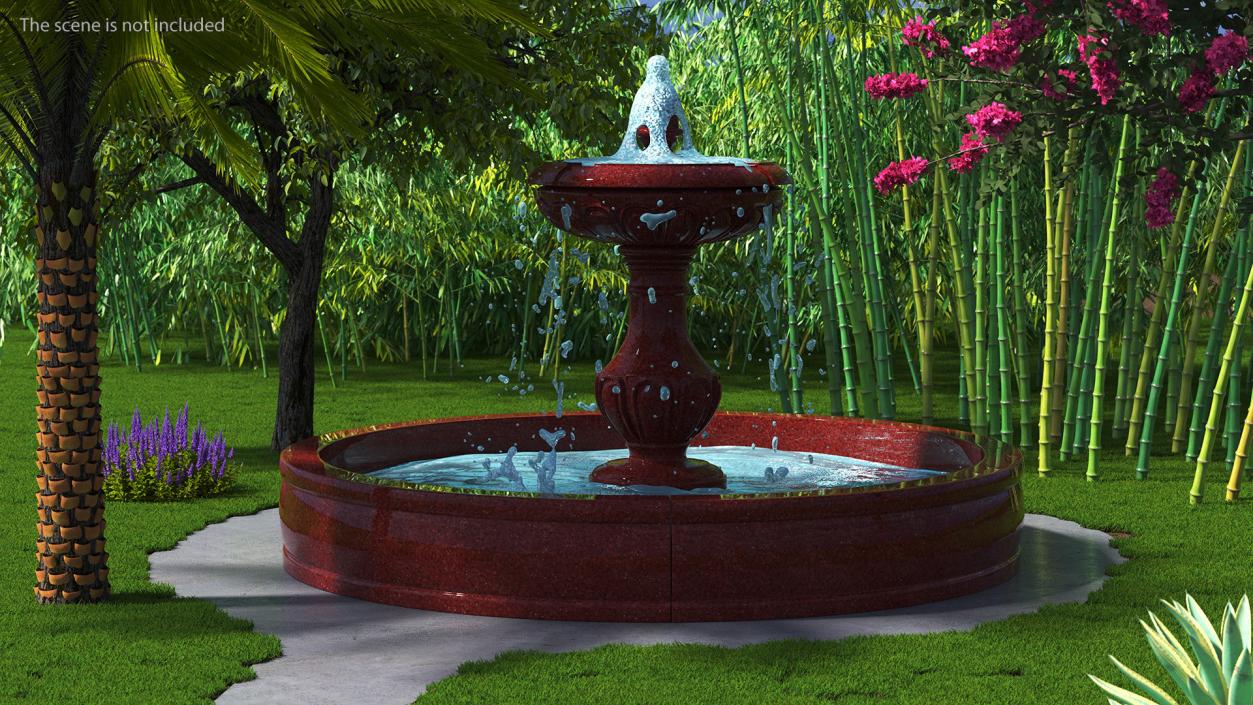 3D model Classic Garden Fountain Red for 3D Print