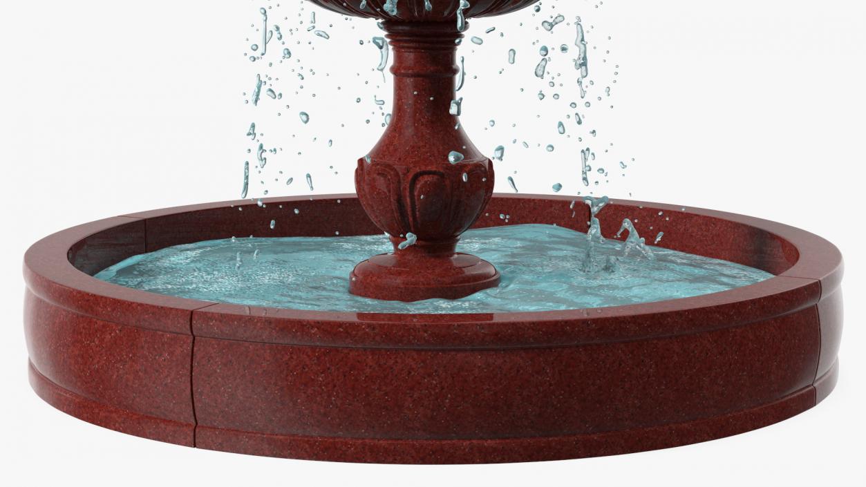 3D model Classic Garden Fountain Red for 3D Print