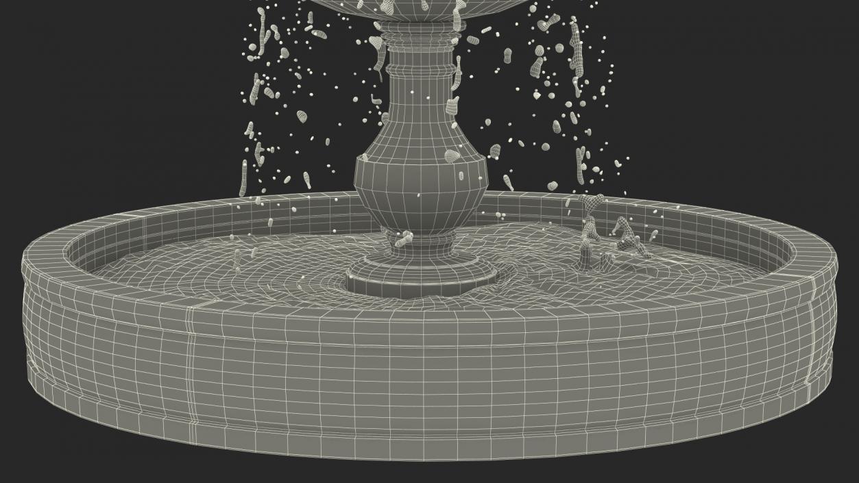 3D model Classic Garden Fountain Red for 3D Print