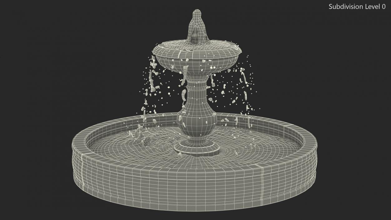 3D model Classic Garden Fountain Red for 3D Print